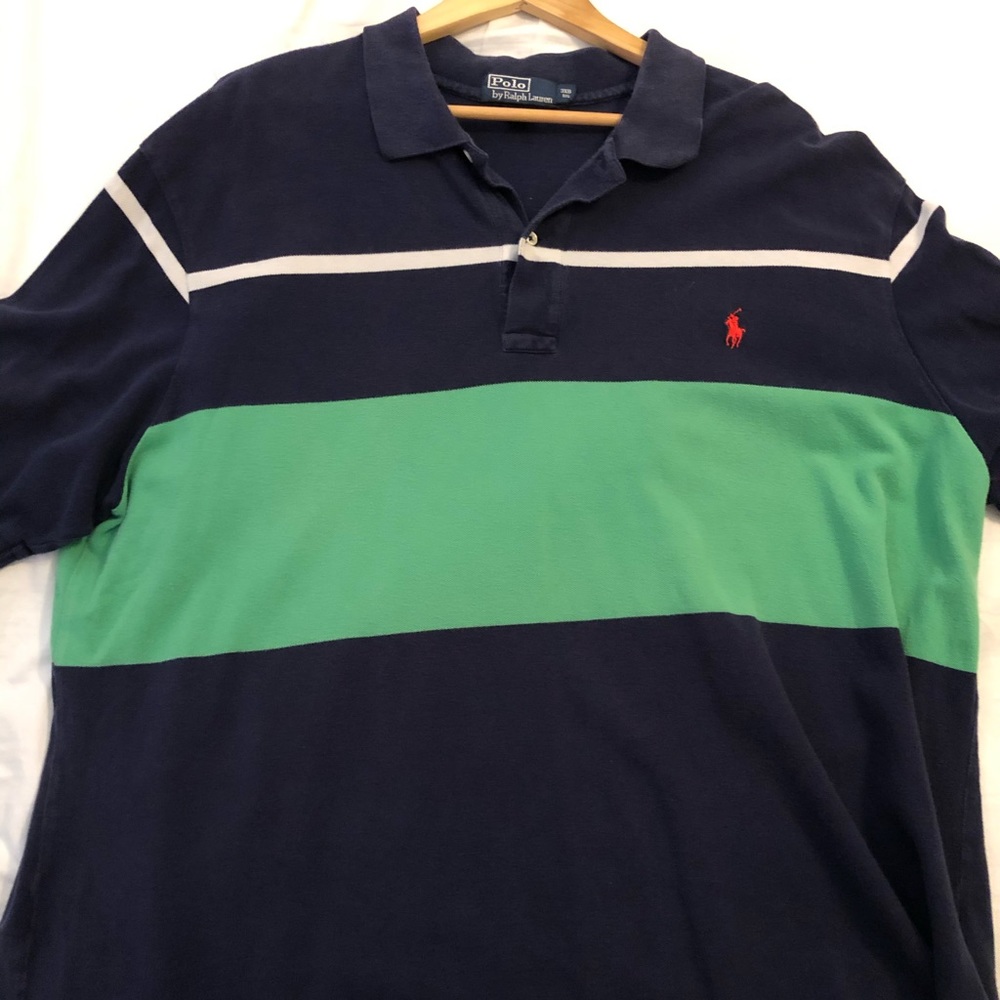 Ralph Lauren polo blue with green stripe